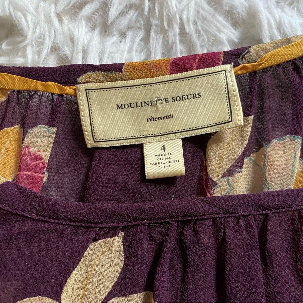 2/$20 ANTHRO Moulinette Soeurs Silk Top size 4 - Picture 2 of 11